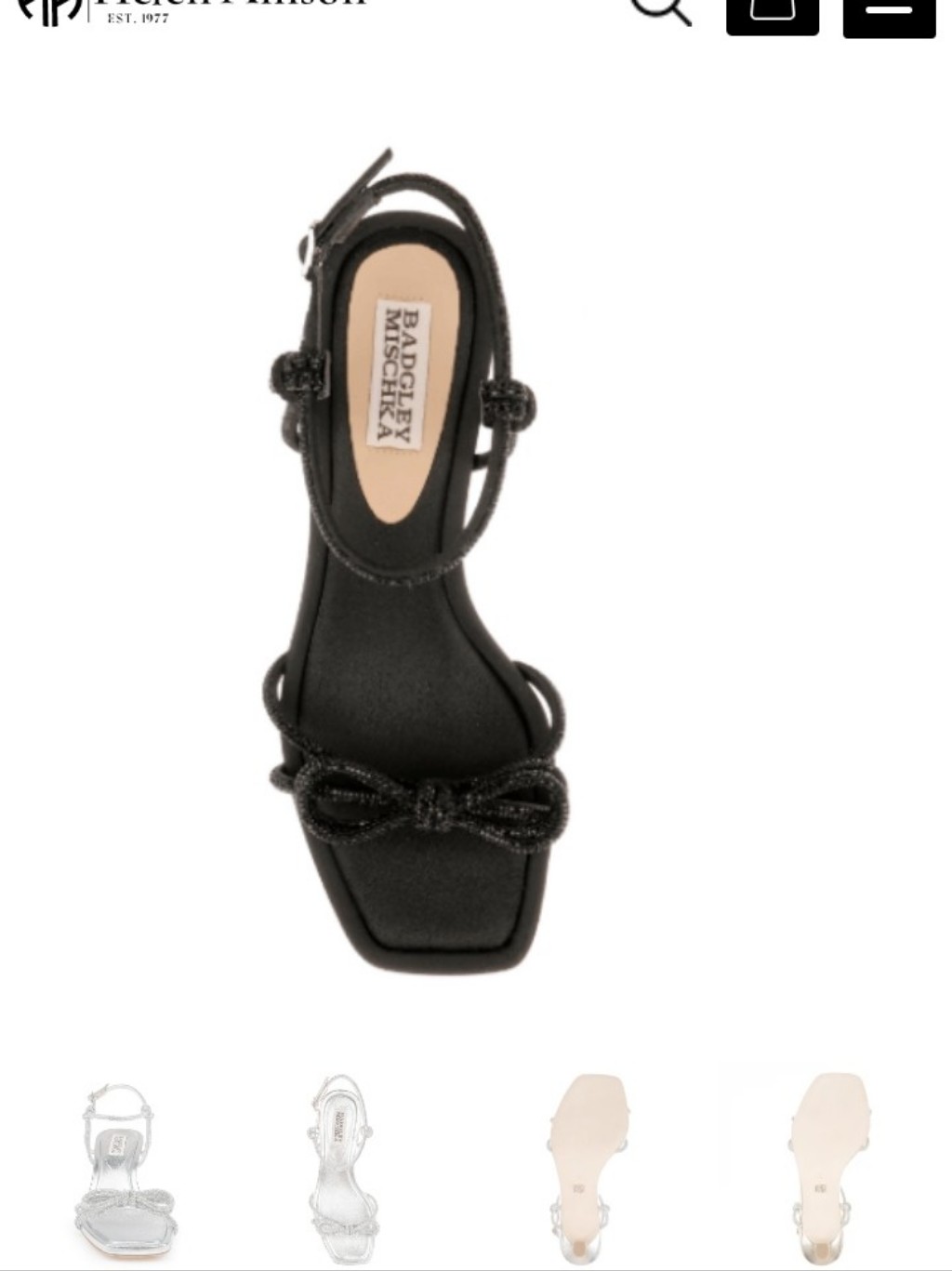 Badgley Mischka Dandelion Black Knotted Bow Strappy Ankle Sandals Size 8.5 Nwt